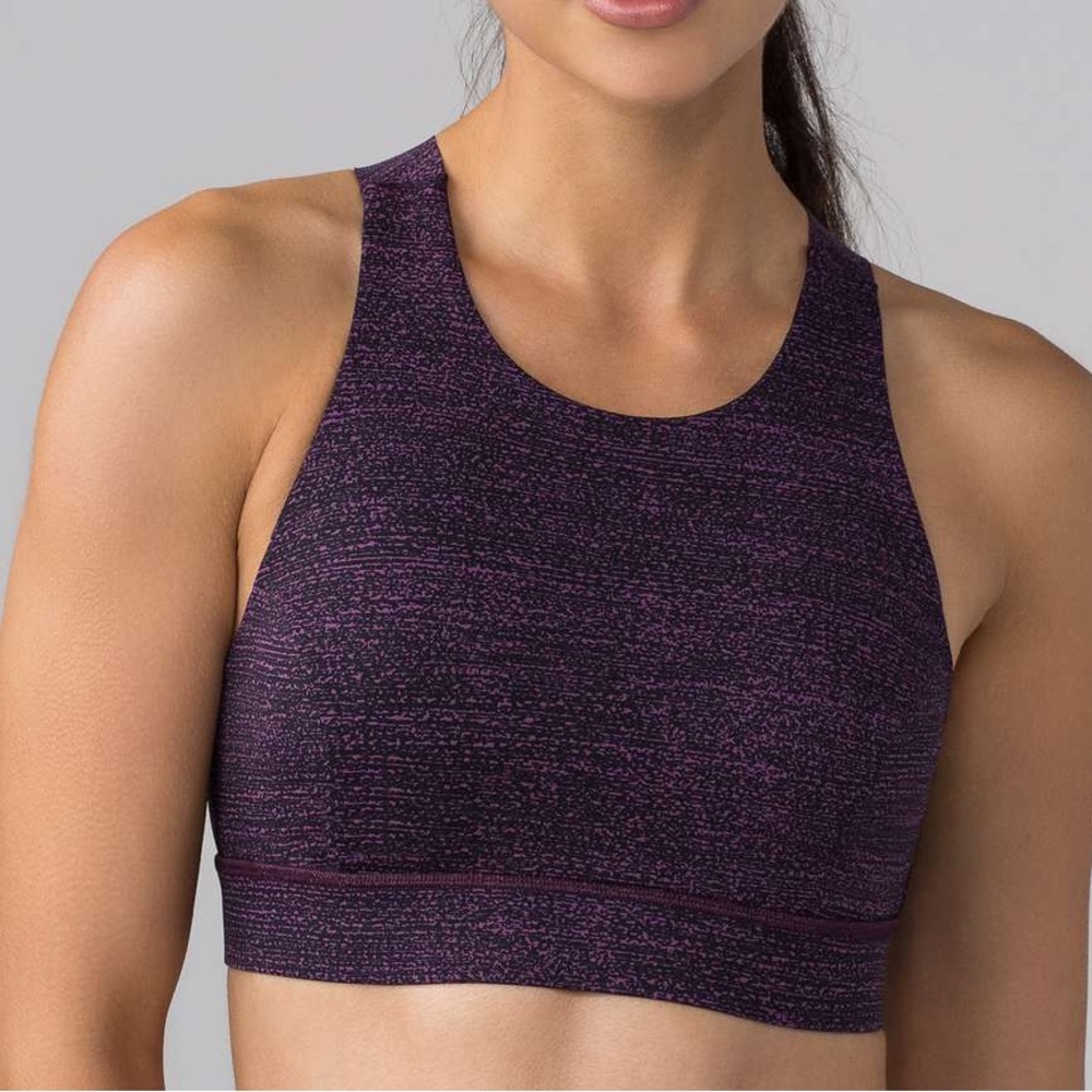 Lululemon Fast & Free Sports Bra (Nulux) Salt Dark Mystic Black | Size 8
